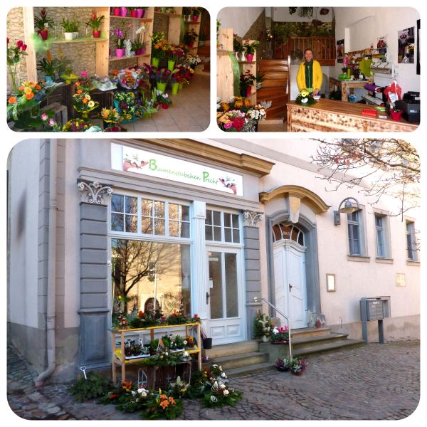 Eröffnung des „Blumenstübchens Precht“